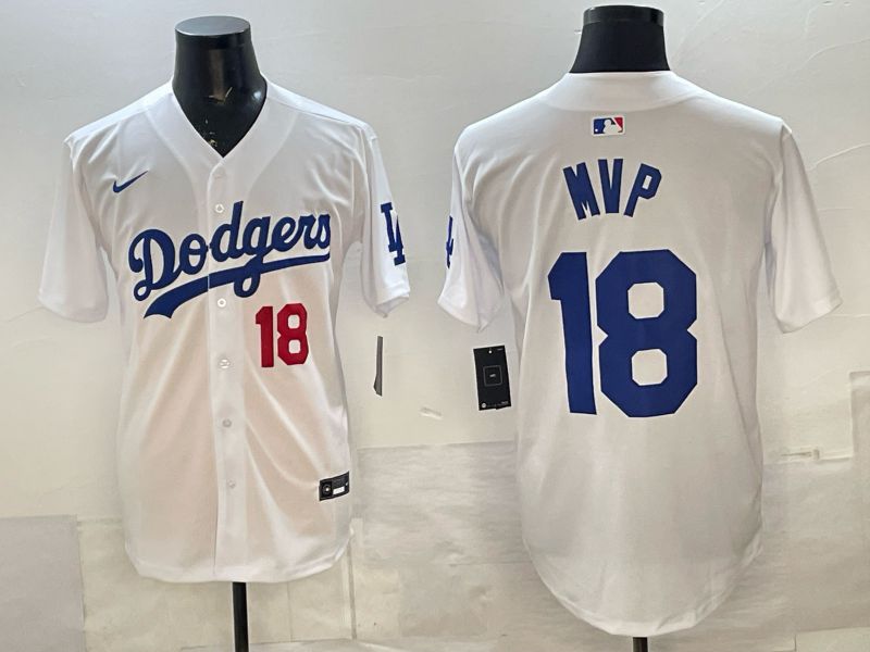 Men Los Angeles Dodgers #18 Mvp White Game 2026 Nike MLB Jersey style 01->los angeles dodgers->MLB Jersey